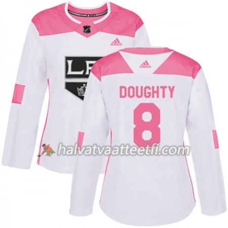 Naisten NHL Los Angeles Kings Pelipaita Drew Doughty 8 Adidas 2017-2018 Valkoinen Vaaleanpunainen Fashion Authentic